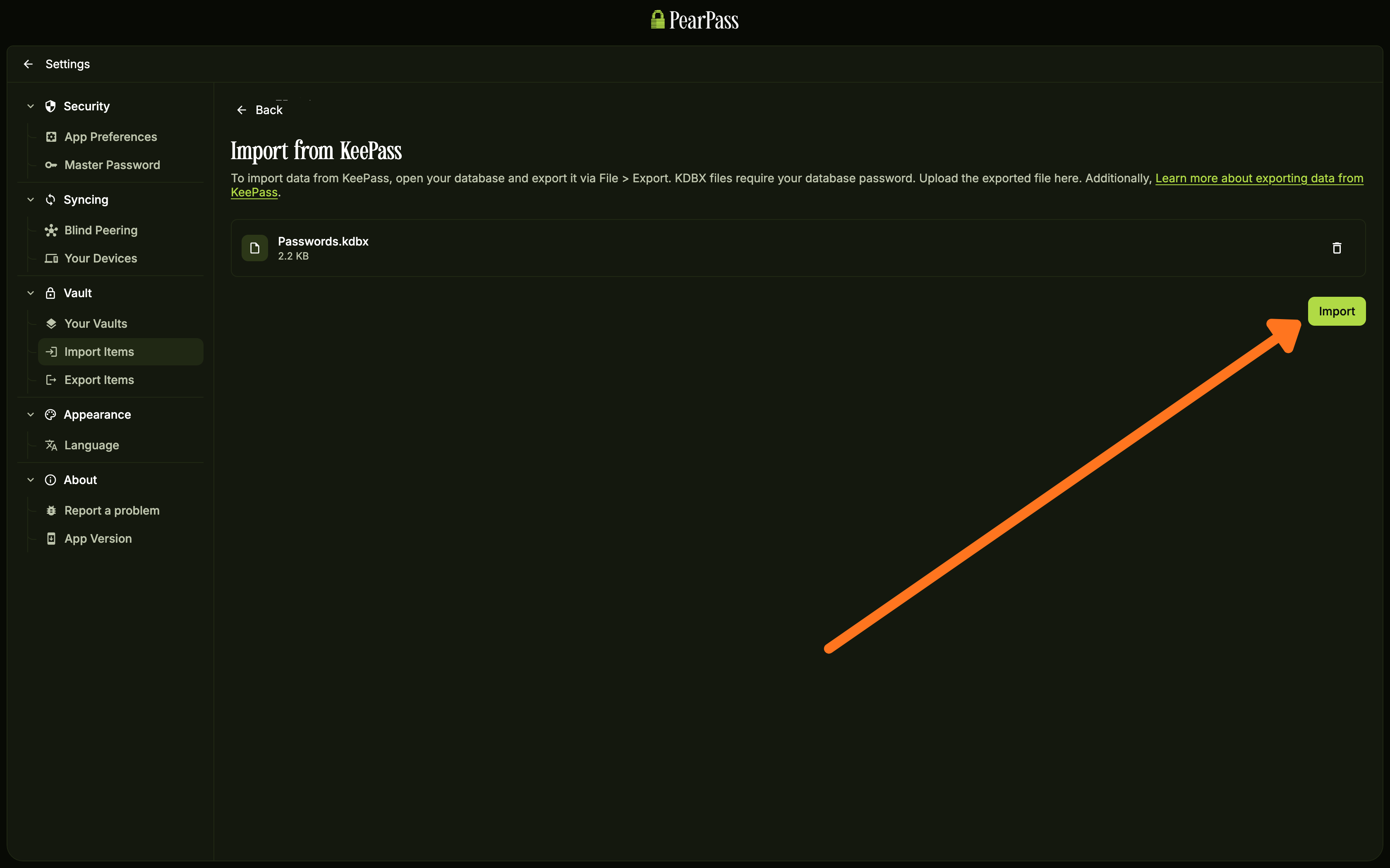 Confirm import