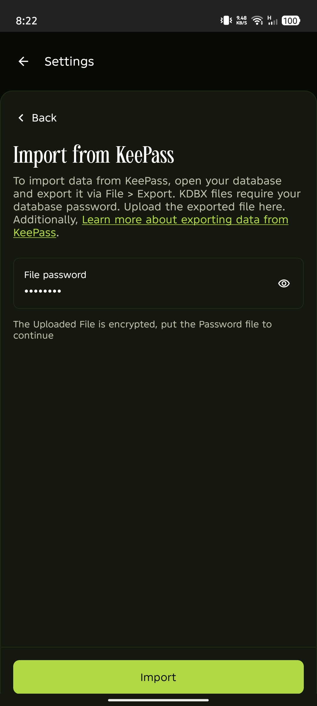 Enter password
